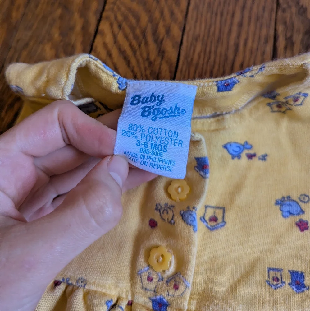 Vintage 90's Y2k Oshkosh B'gosh Baby B'gosh Birdhouse Print Jersey Romper